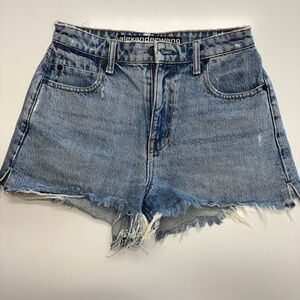 Alexander Wang Women's high rise Blue Denim Shorts 26
